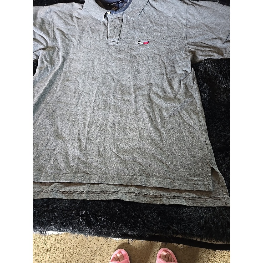 TOMMY HILFIGER MEN'S CLASSIC FIT POLO SHIRT, Men's Size M, Gray/Grey - Picture 5 of 11